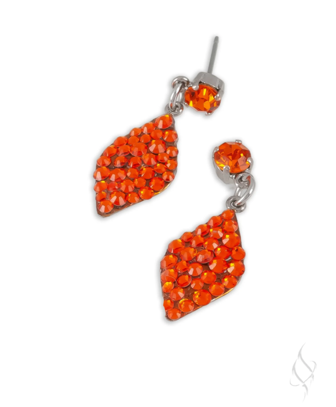 orange pageant earrings for kids, kids fun fashion earrings, stefanie somer earrrings