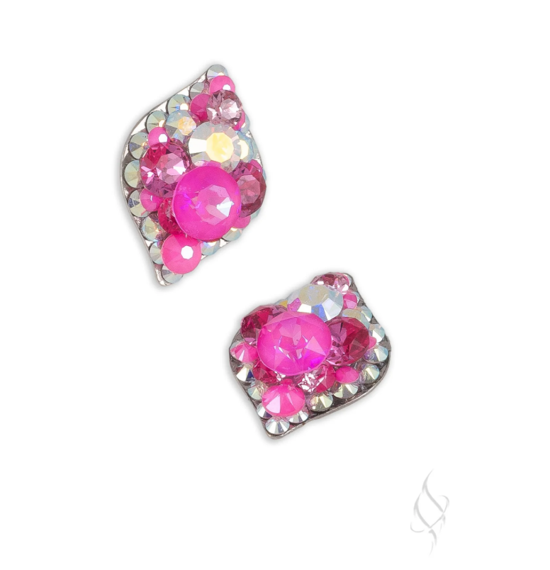 pink pageant earrings, children pageant earrings, stefanie somers, stefanie somer pink pageant earrings for kids, pink studs pageant