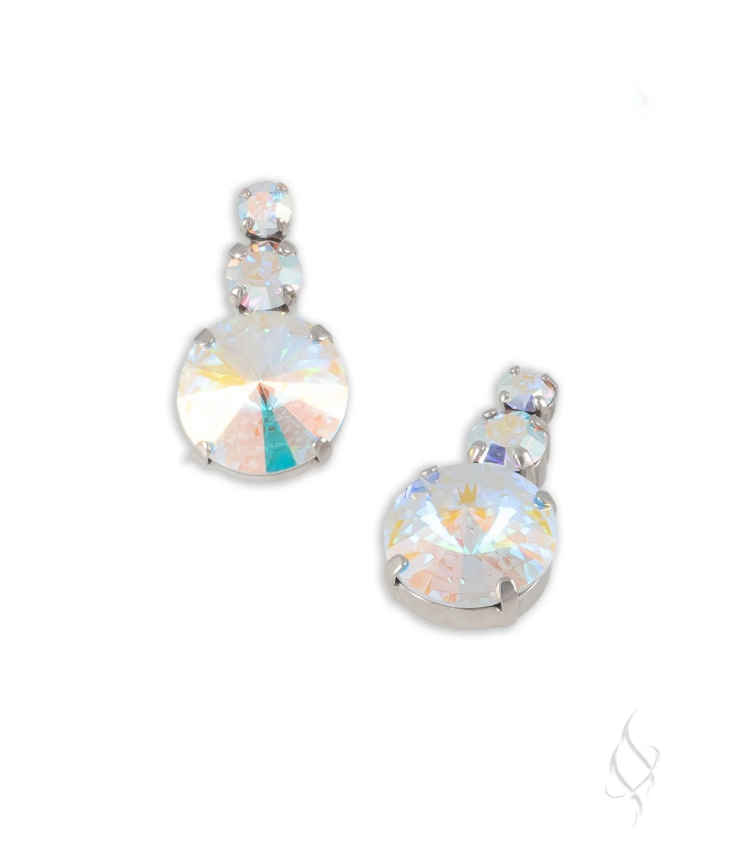 ab crystal stud earrings, crystal earrings, ab earrings for little girls, stefanie somers