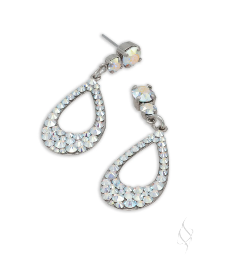 ab crystal drop earrings, crystal earrings, ab earrings for little girls, stefanie somers
