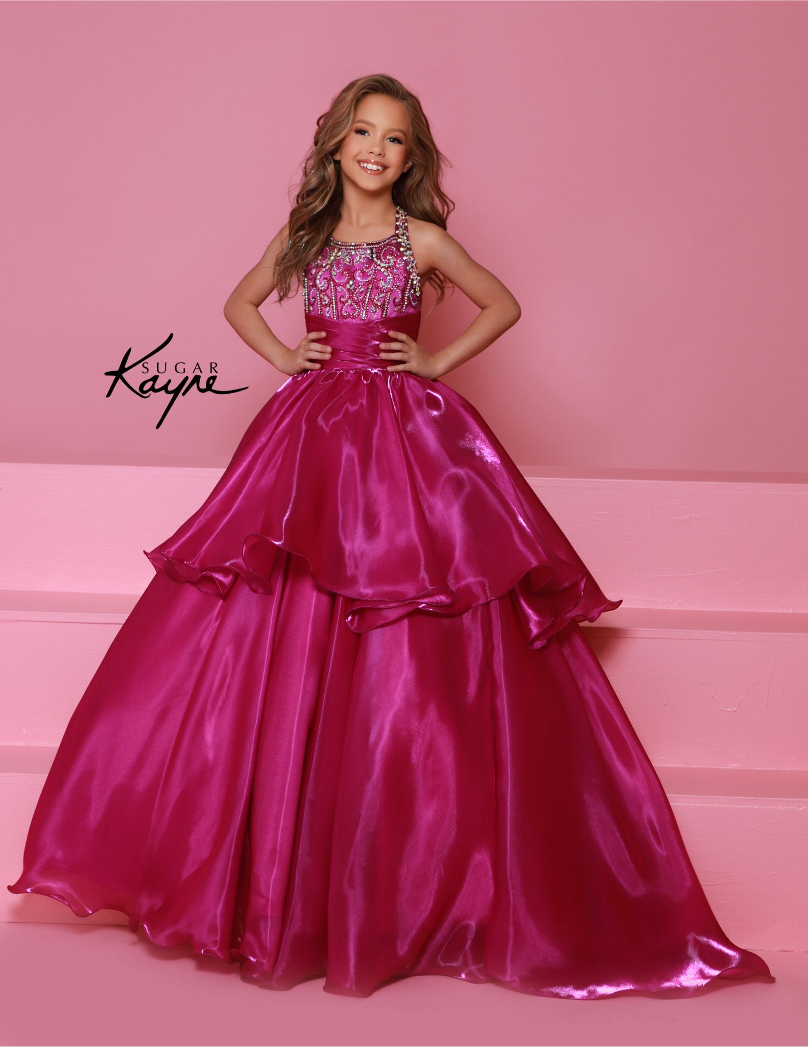 knee length dresses for ladies Sparkly Long Train Red Sequin Ball Gowns for Little Girls FD1763C vini –  Viniodress main image 0